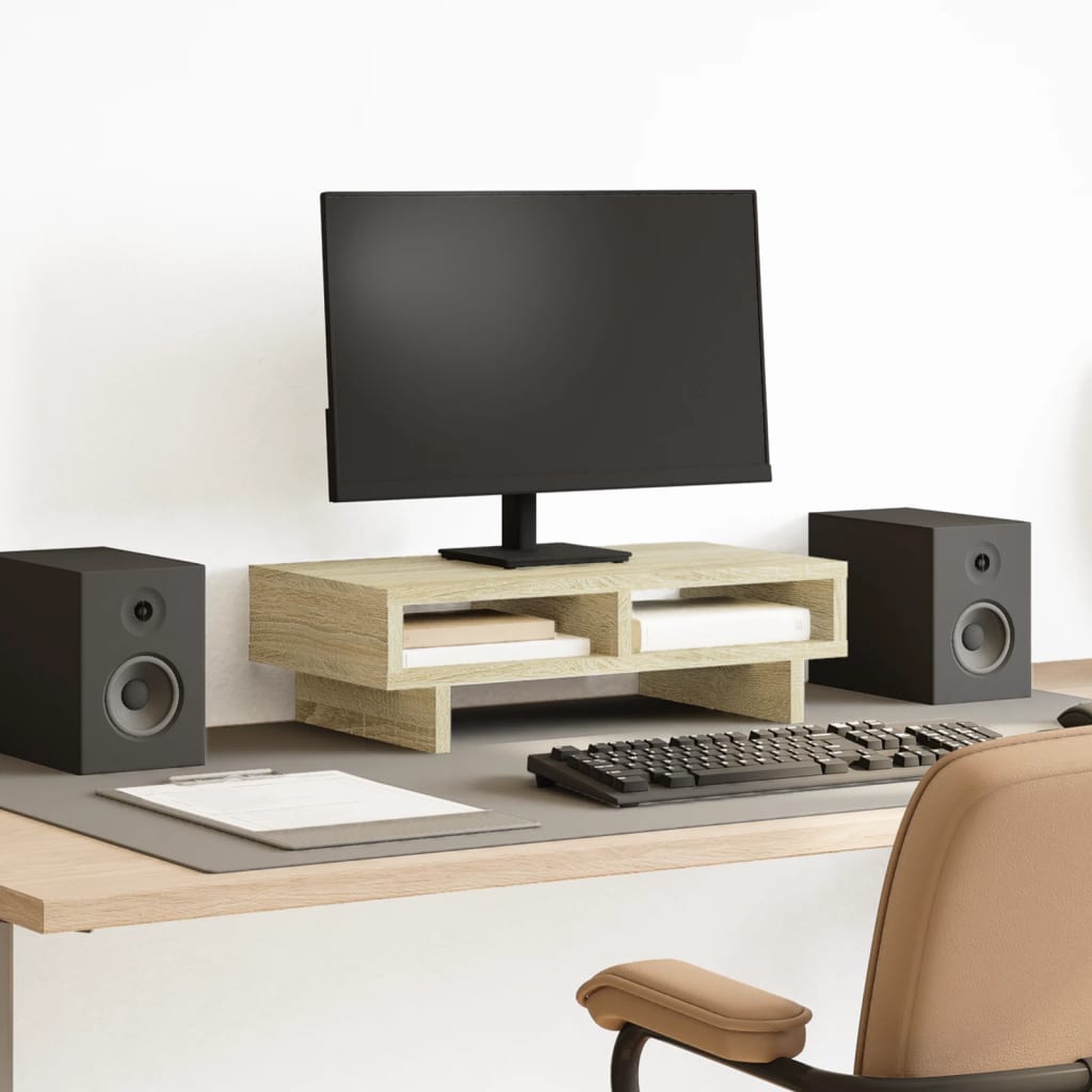 vidaXL Podstawka pod monitor, dąb sonoma, 50x27x15 cm