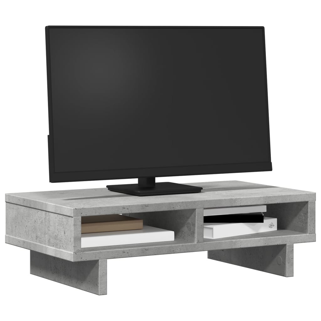 vidaXL Podstawka pod monitor, szarość betonu, 50x27x15 cm