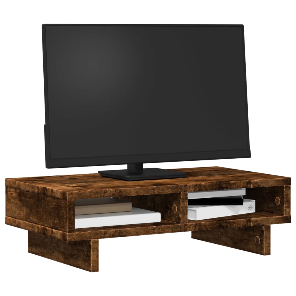 vidaXL Podstawka pod monitor, przydymiony dąb, 50x27x15 cm