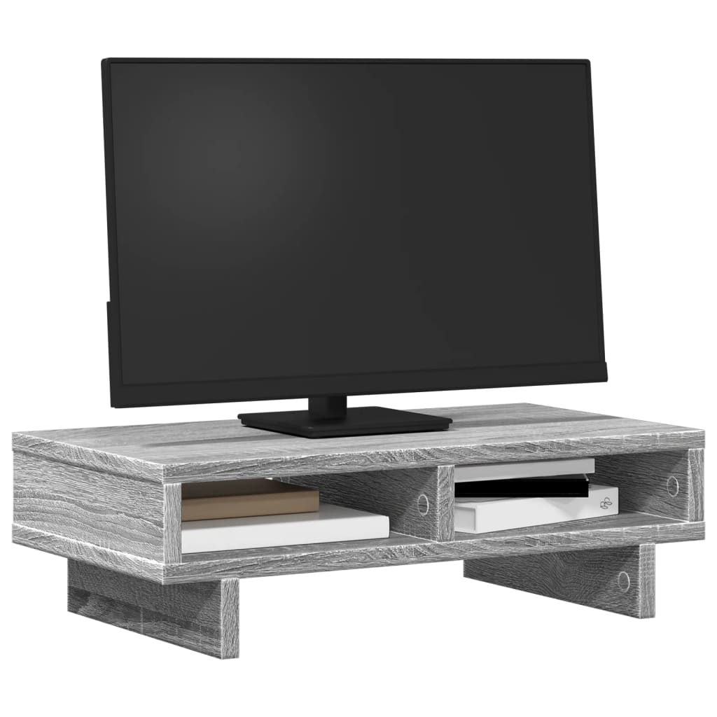 vidaXL Podstawka pod monitor, szary dąb sonoma, 50x27x15 cm