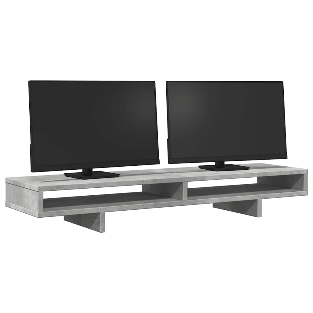 vidaXL Podstawka pod monitor, szarość betonu, 100x27x15 cm