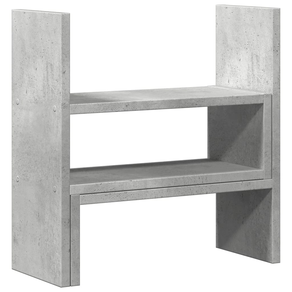 vidaXL Organizer na biurko, regulowany, szarość betonu, 40x17x41 cm