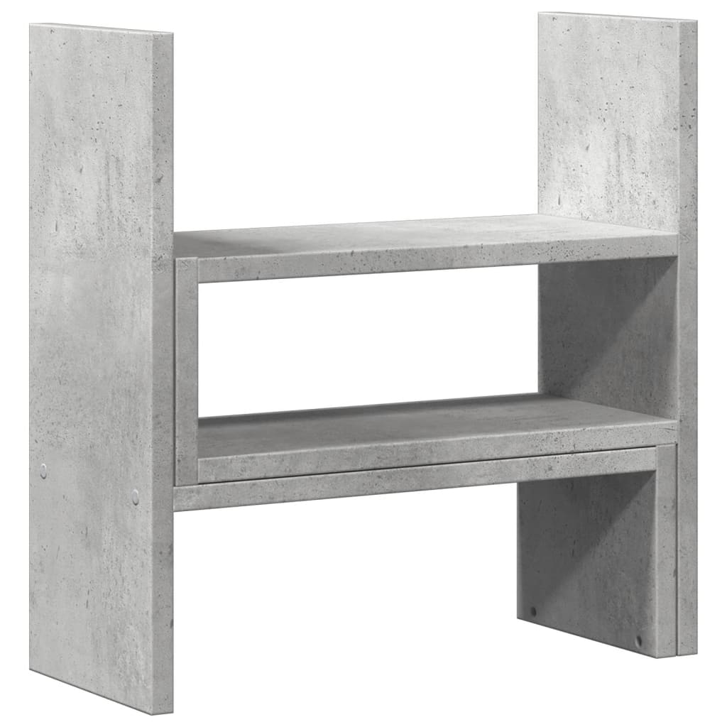 vidaXL Organizer na biurko, regulowany, szarość betonu, 40x17x41 cm