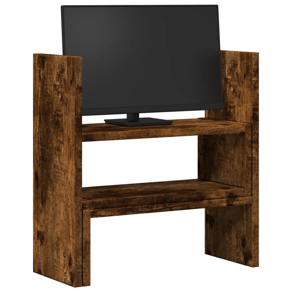 vidaXL Organizer na biurko, regulowany, przydymiony dąb, 40x17x41 cm