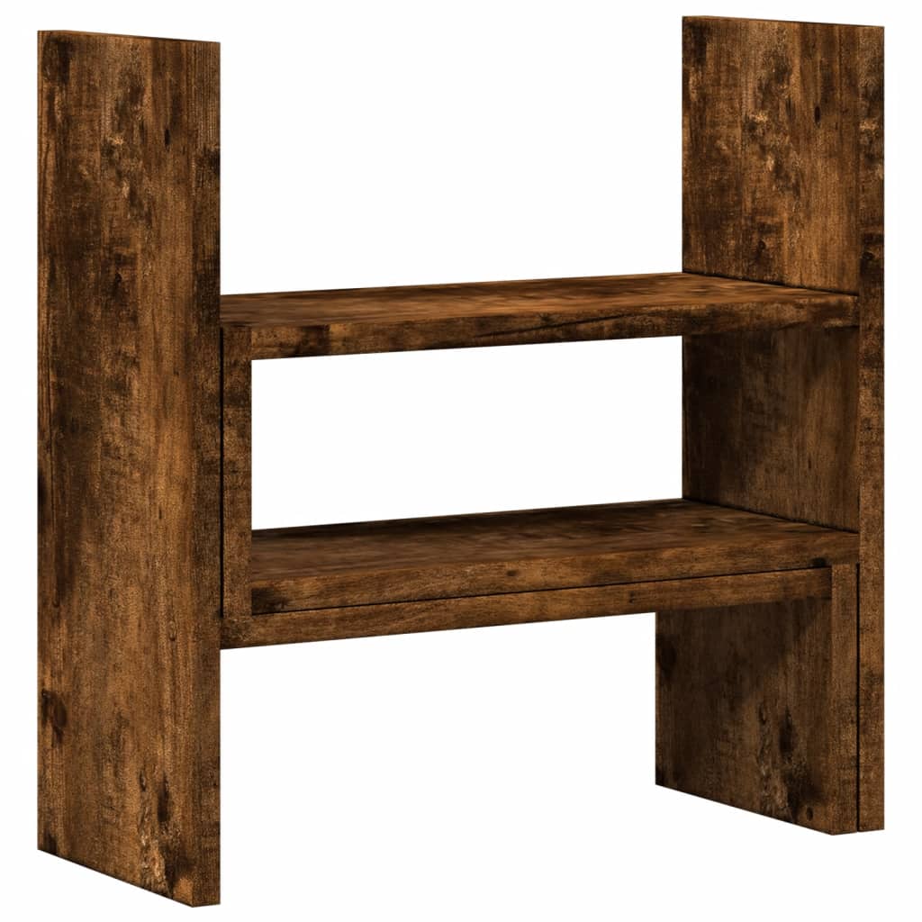 vidaXL Organizer na biurko, regulowany, przydymiony dąb, 40x17x41 cm