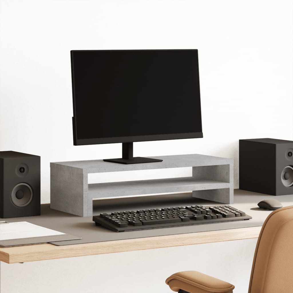 vidaXL Podstawka pod monitor, szarość betonu, 54x22x15 cm