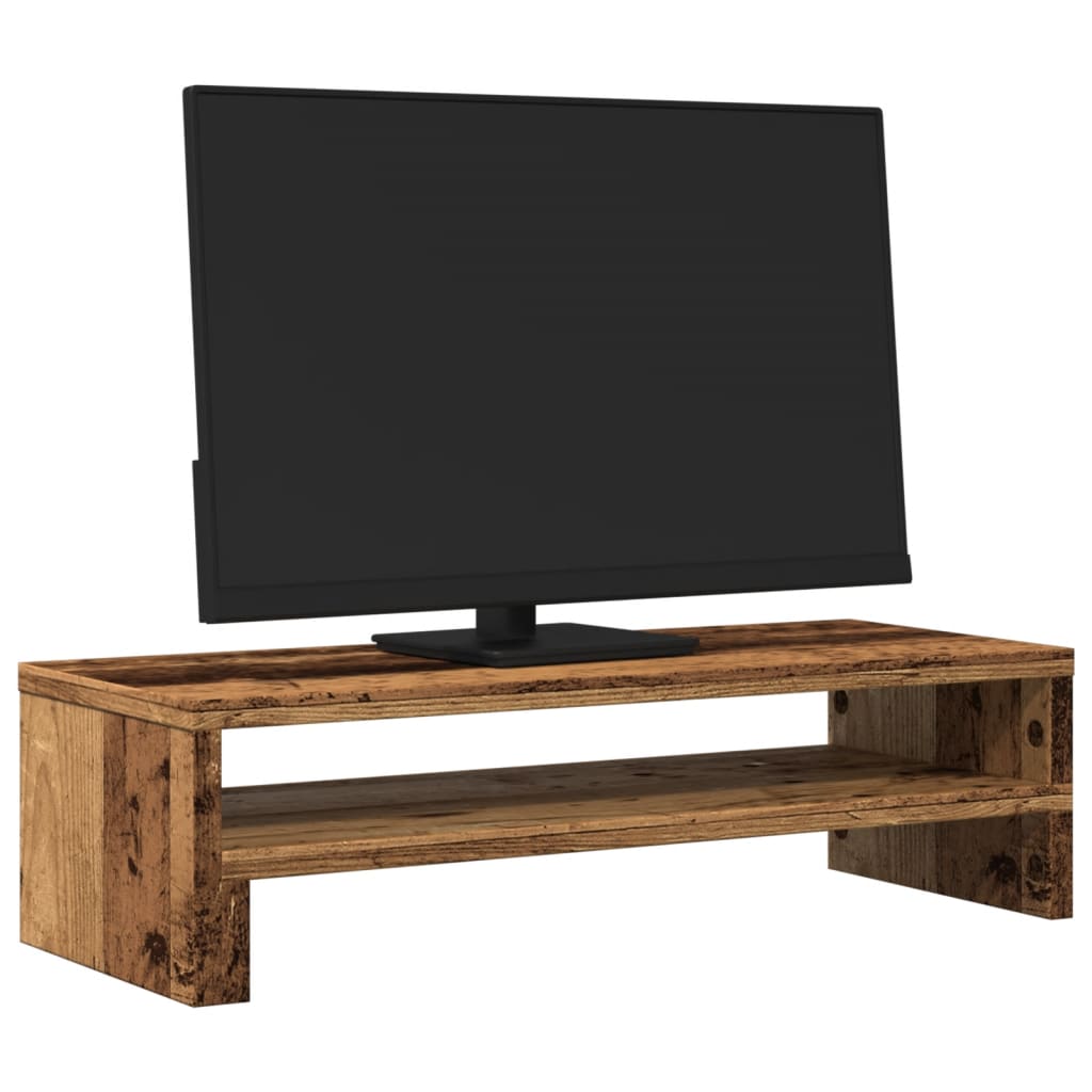 vidaXL Podstawka pod monitor, stare drewno, 54x22x15 cm