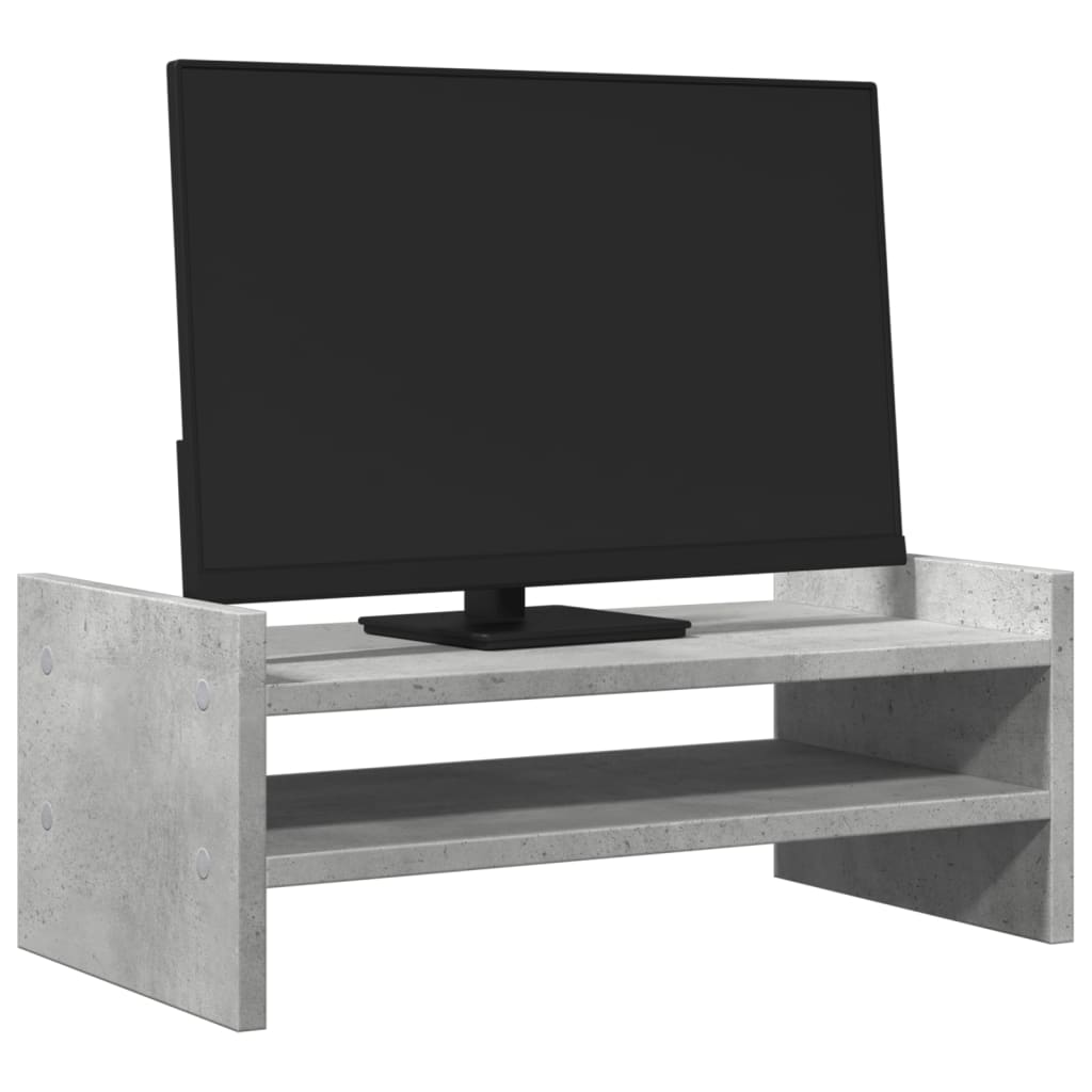 vidaXL Podstawka pod monitor, szarość betonu, 50x27x20 cm