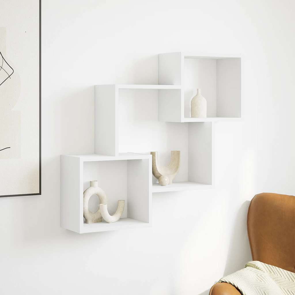 vidaXL Półka ścienna, 78x18x71 cm, biała, materiał drewnopochodny
