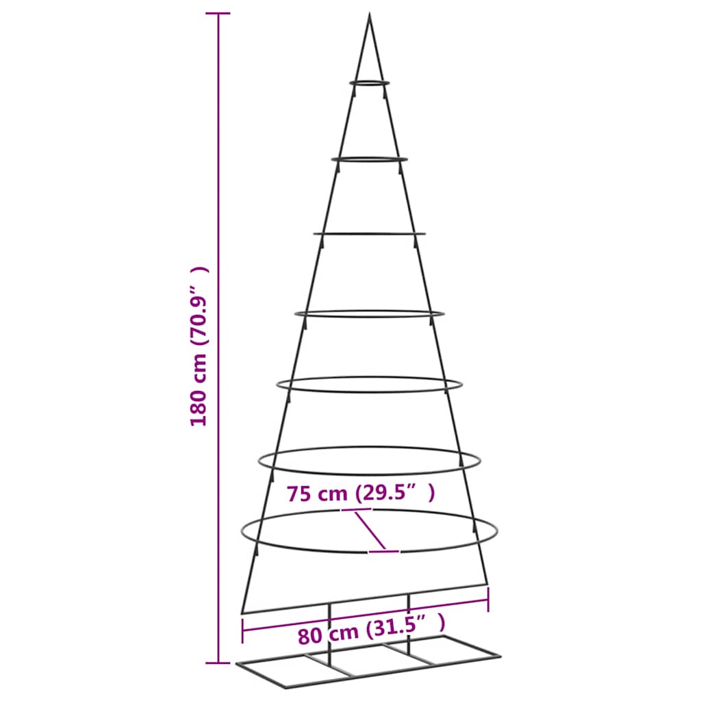 vidaXL | Metalowa choinka świąteczna | 180 cm Stal Malowana Proszkowo