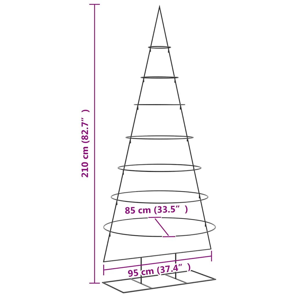 vidaXL | Metalowa choinka świąteczna | 210 cm Stal Malowana Proszkowo