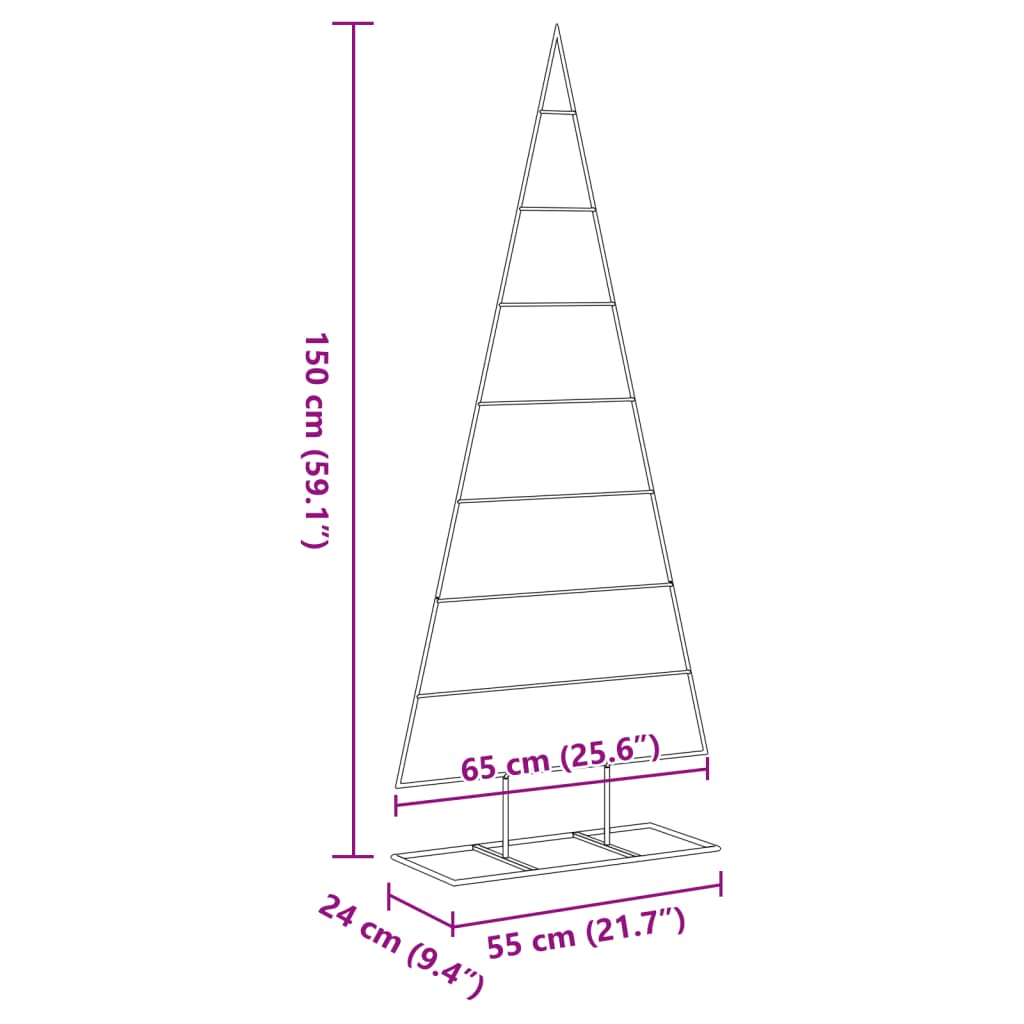 vidaXL Metalowa choinka świąteczna, do dekoracji, czarna, 150 cm