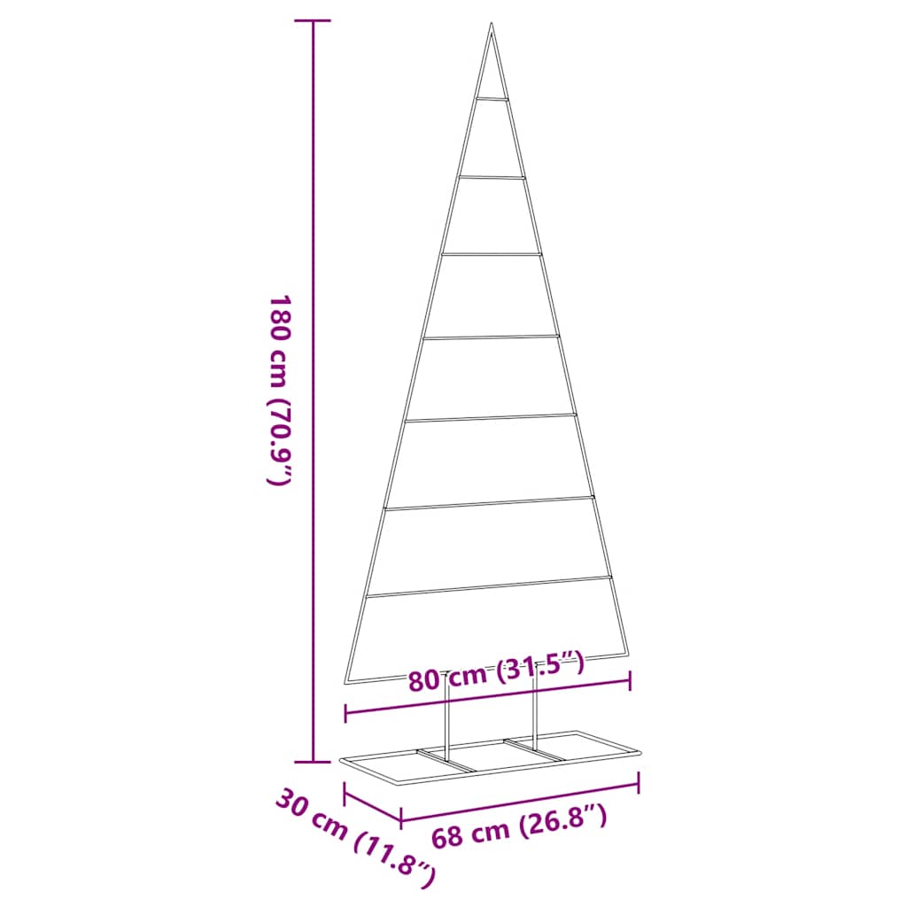 vidaXL Metalowa choinka świąteczna, do dekoracji, czarna, 180 cm
