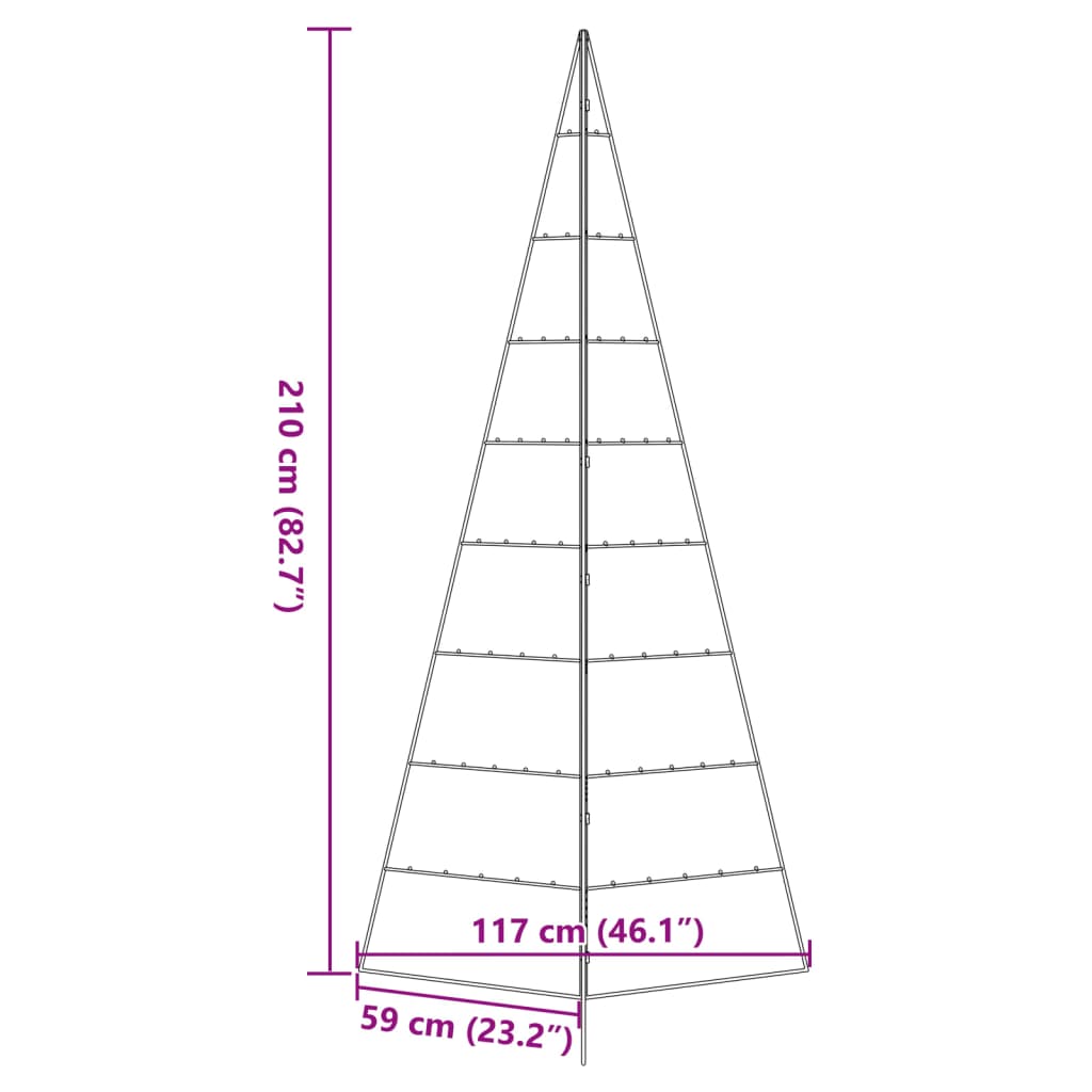 vidaXL Metalowa choinka świąteczna, do dekoracji, czarna, 210 cm
