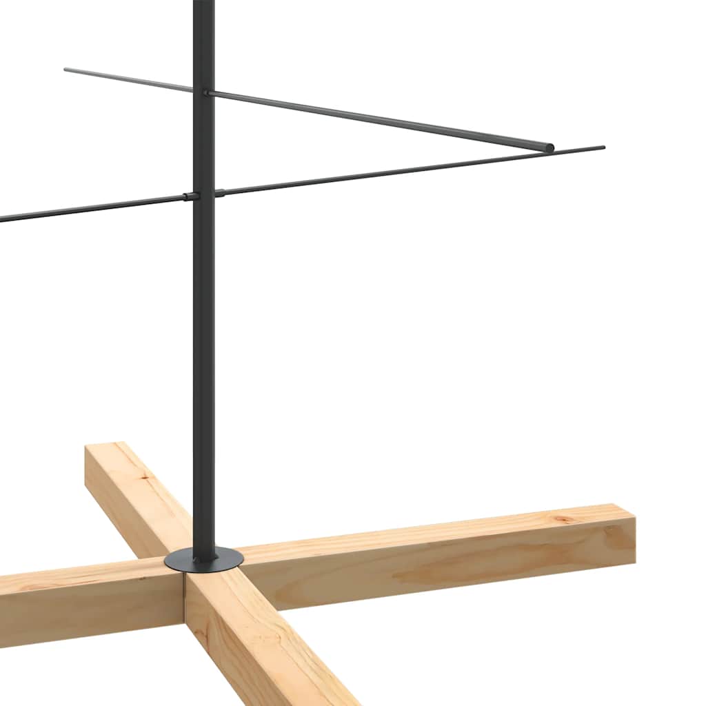 vidaXL Metalowa choinka z drewnianą podstawą, czarna, 210 cm