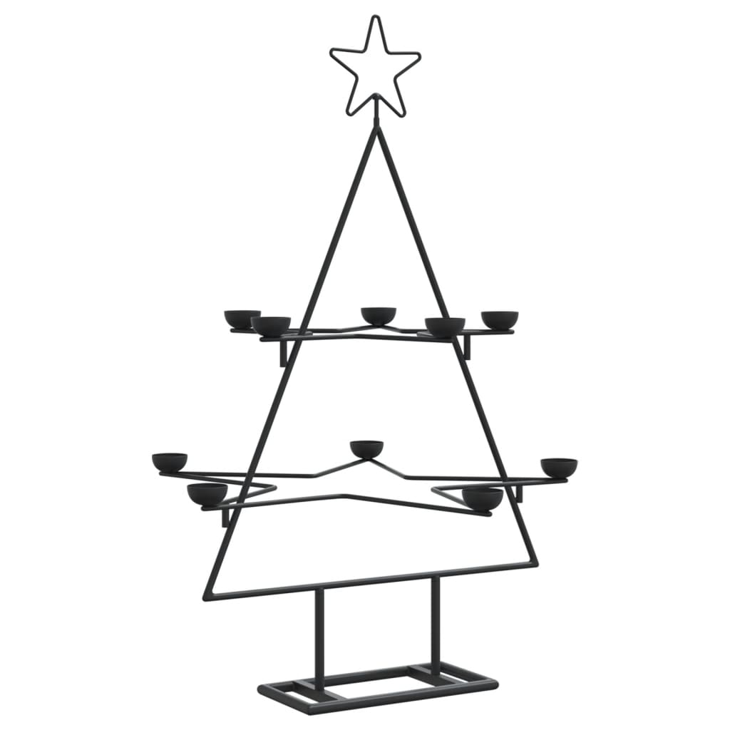 vidaXL Metalowa choinka świąteczna, do dekoracji, czarna, 75 cm