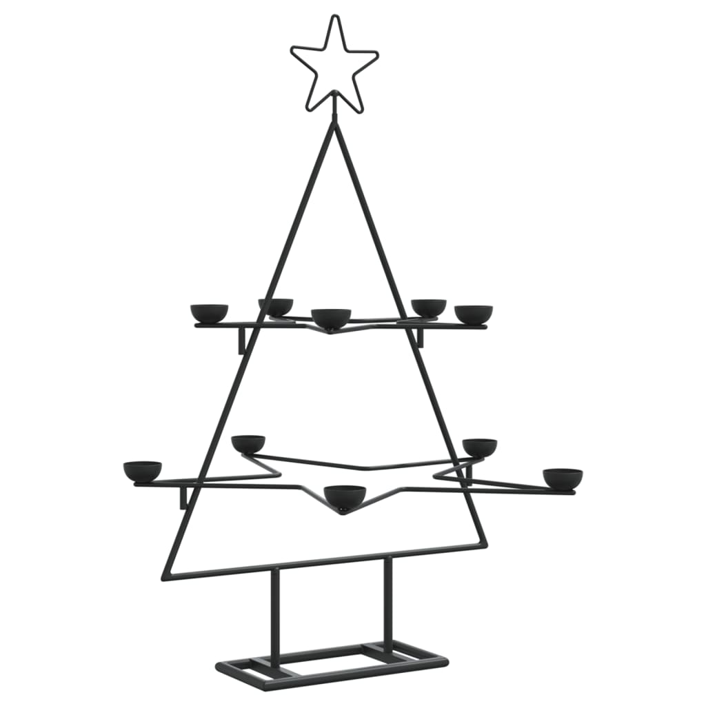 vidaXL Metalowa choinka świąteczna, do dekoracji, czarna, 75 cm