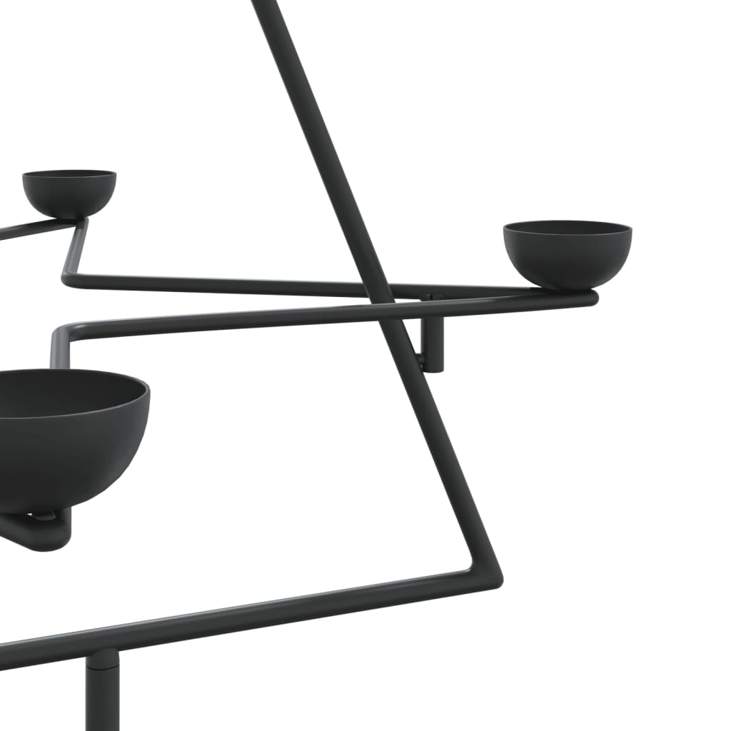 vidaXL Metalowa choinka świąteczna, do dekoracji, czarna, 75 cm