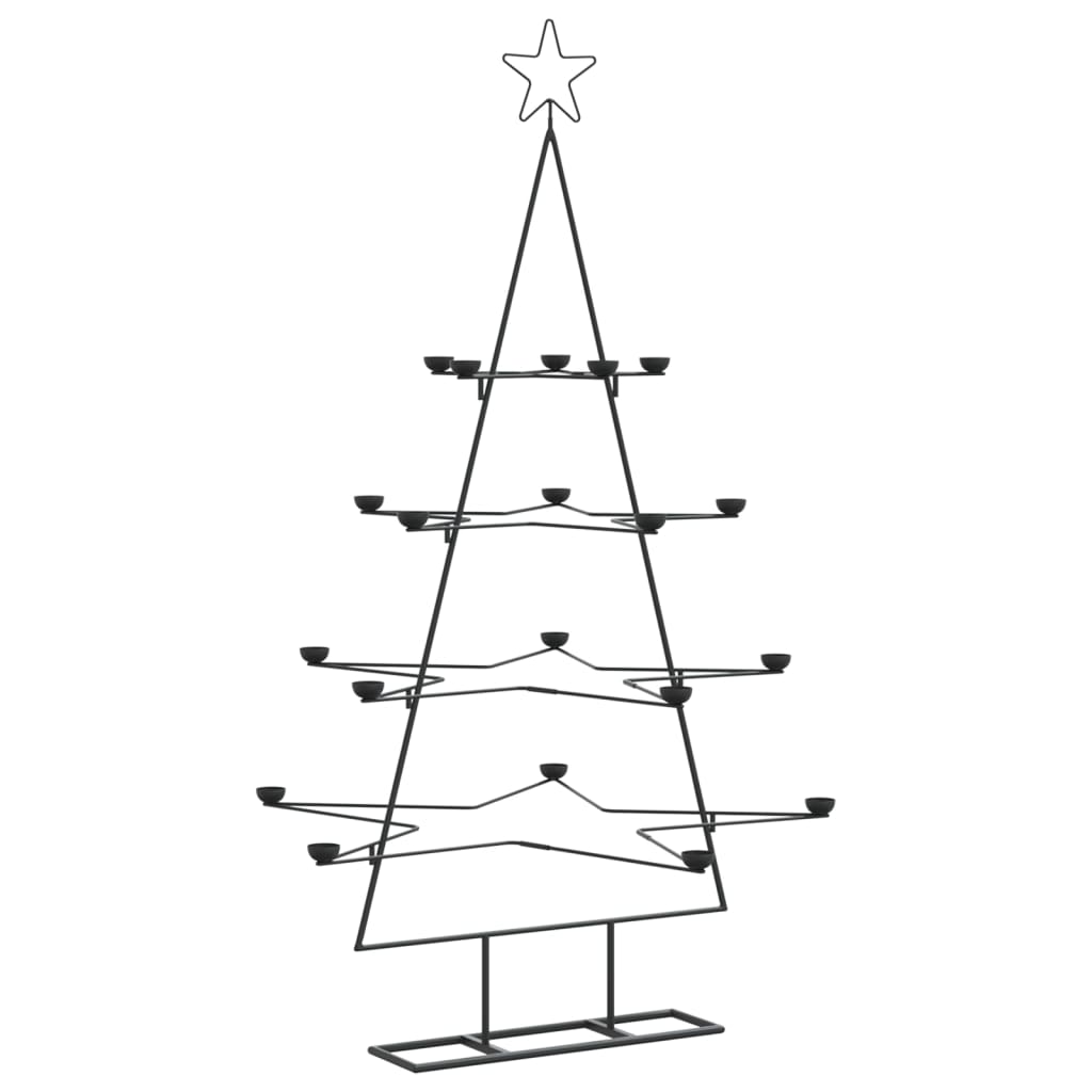 vidaXL Metalowa choinka świąteczna, do dekoracji, czarna, 140 cm