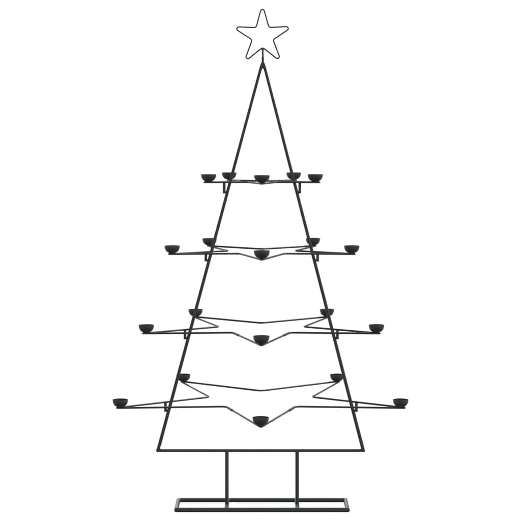 vidaXL Metalowa choinka świąteczna, do dekoracji, czarna, 140 cm