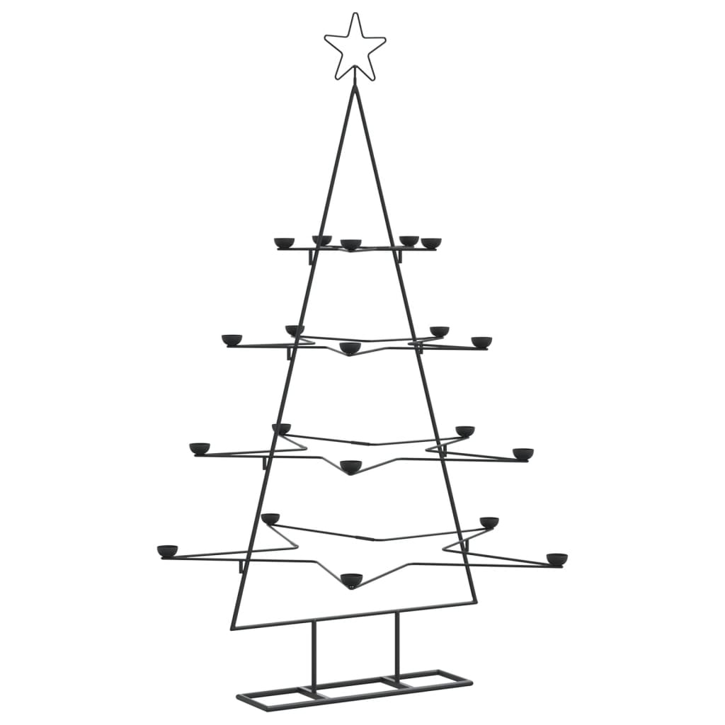 vidaXL Metalowa choinka świąteczna, do dekoracji, czarna, 140 cm