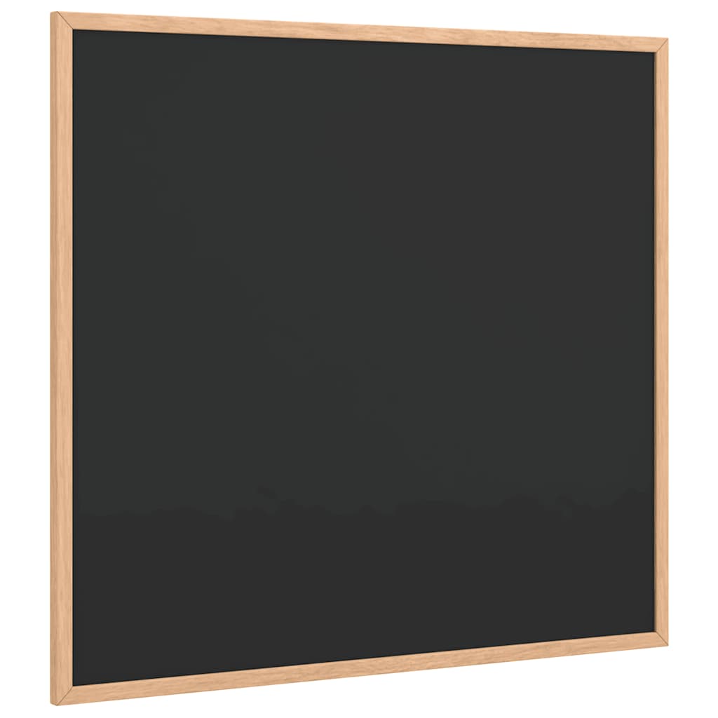 vidaXL Tablica kredowa z ramą z litego drewna sosnowego, czarna, 60x55 cm