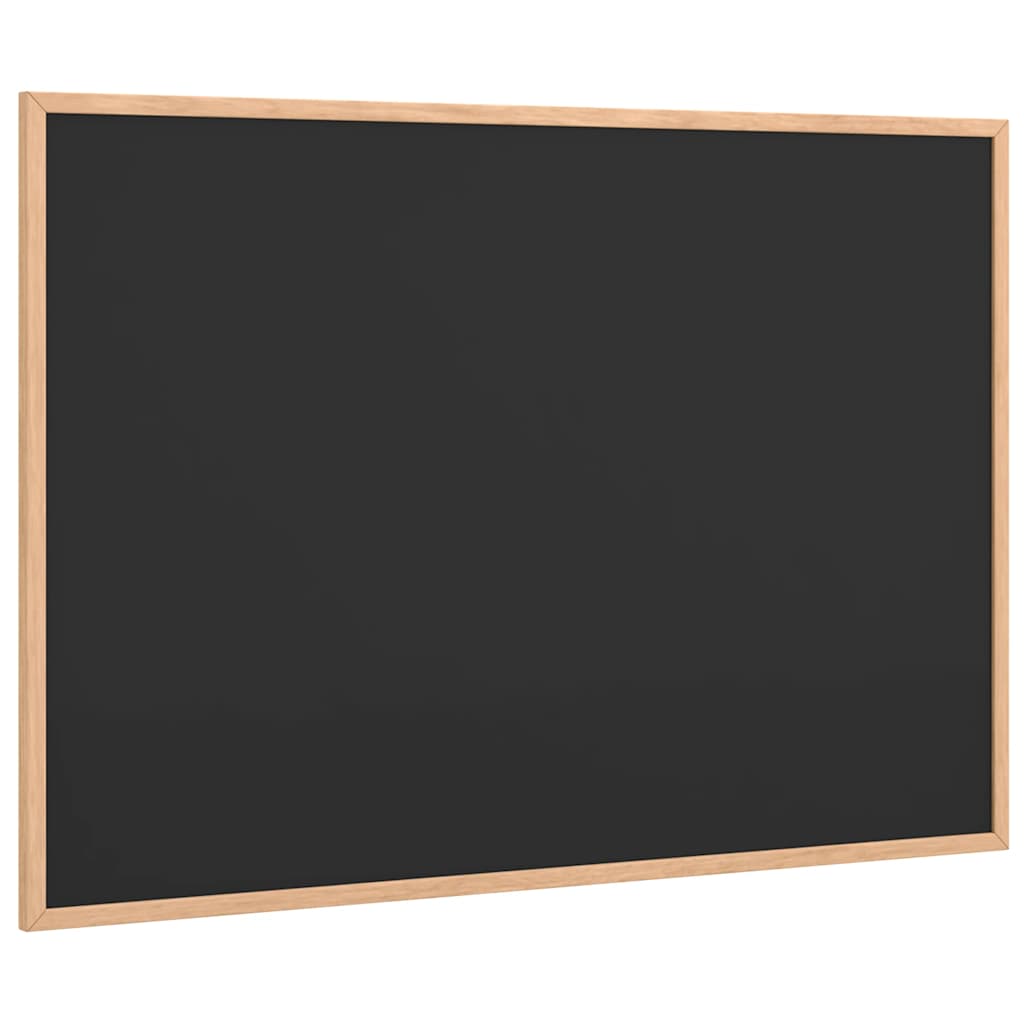 vidaXL Tablica kredowa z ramą z litego drewna sosnowego, czarna, 80x55 cm