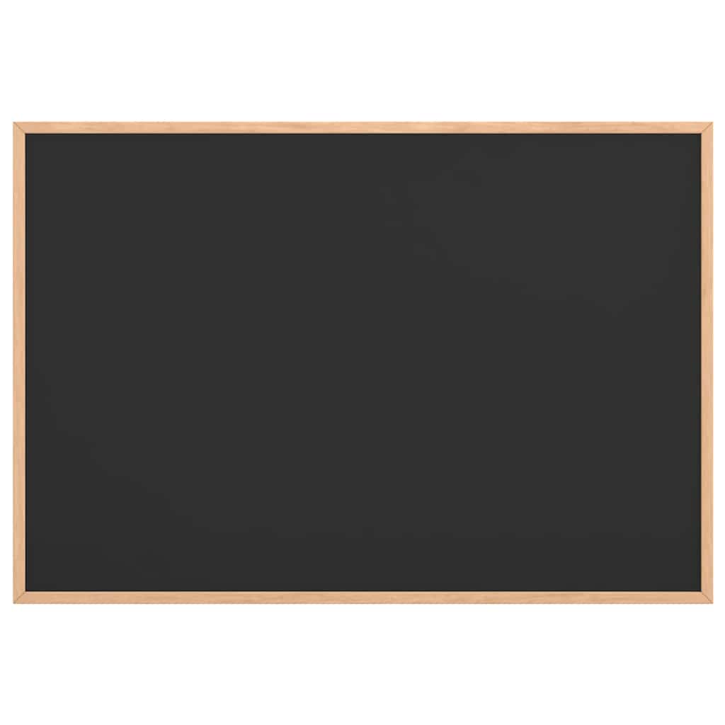 vidaXL Tablica kredowa z ramą z litego drewna sosnowego, czarna, 80x55 cm