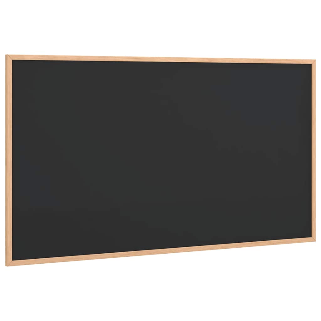 vidaXL Tablica kredowa z ramą z litego drewna sosnowego, czarna, 100x55 cm