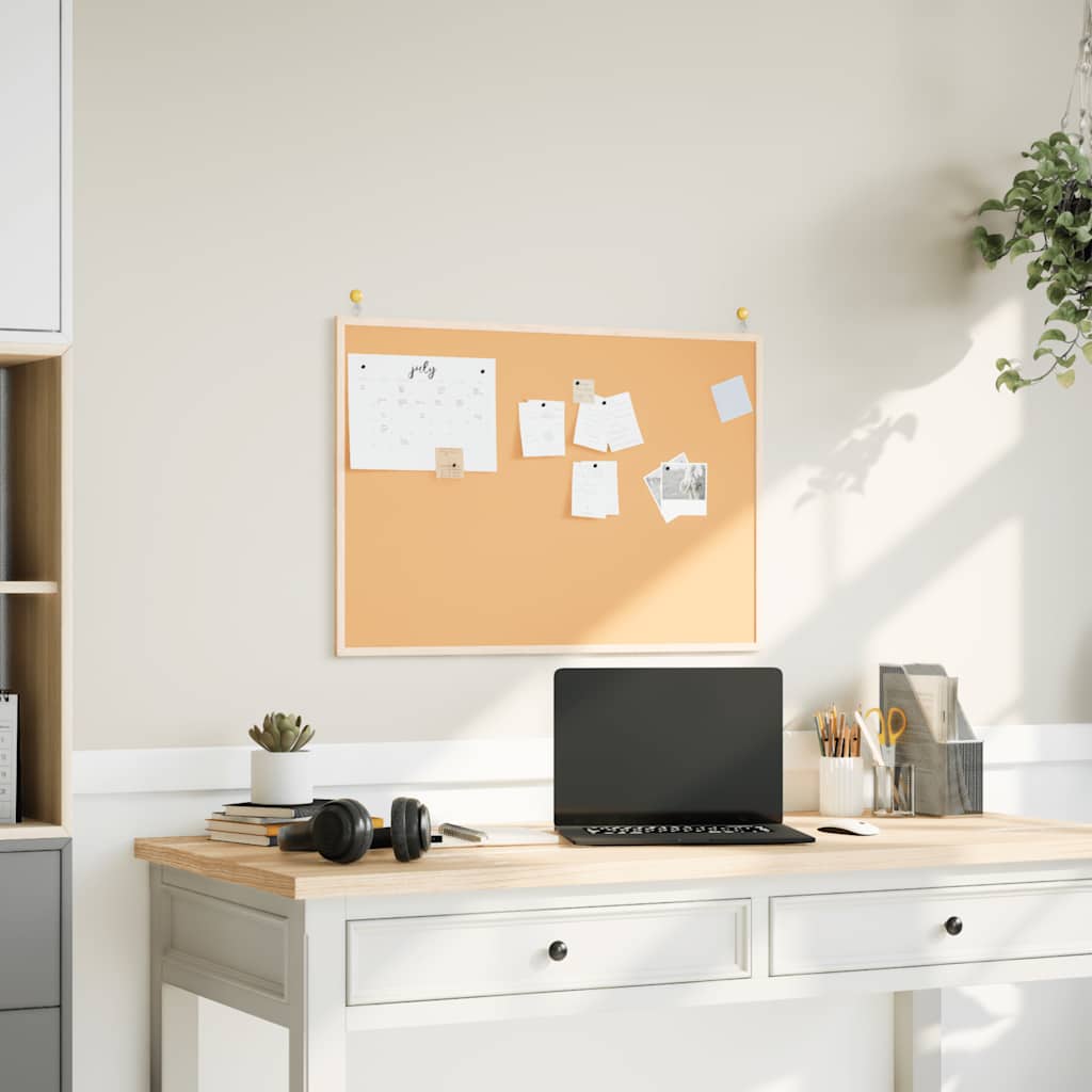 vidaXL Tablica korkowa z ramą z litego drewna sosnowego 80x55 cm
