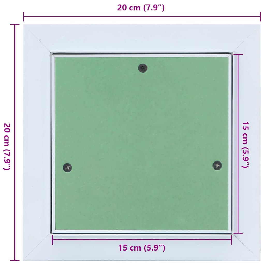 vidaXL Panel dostępu Zielony i Srebrny 20 x 20 cm