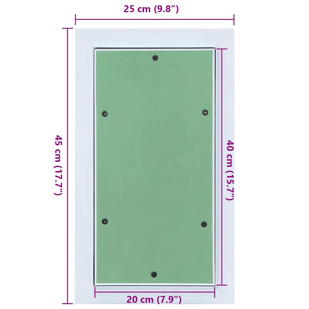 vidaXL Panel dostępu Zielony i Srebrny 25 x 45 cm
