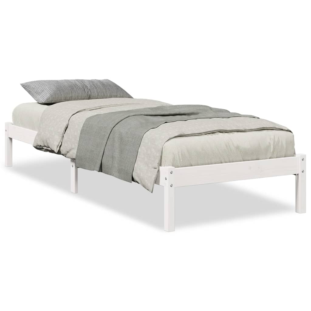 vidaXL Dłuższe łóżko bez materaca, białe, 80x210 cm, drewno sosnowe