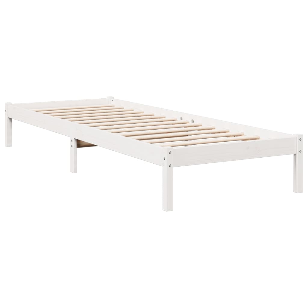 vidaXL Dłuższe łóżko bez materaca, białe, 80x210 cm, drewno sosnowe