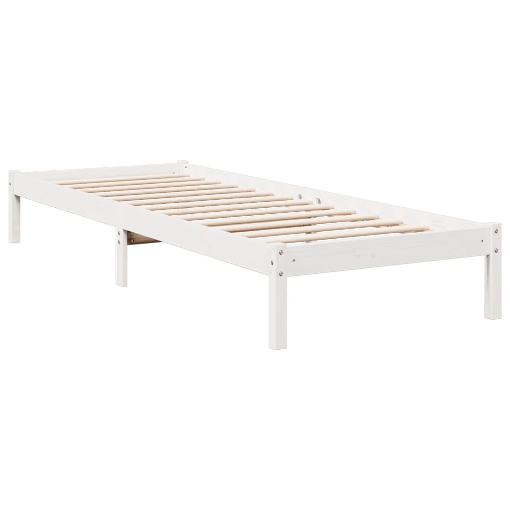 vidaXL Dłuższe łóżko bez materaca, białe, 80x210 cm, drewno sosnowe