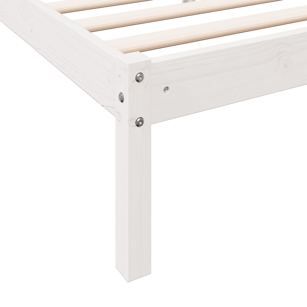 vidaXL Dłuższe łóżko bez materaca, białe, 80x210 cm, drewno sosnowe