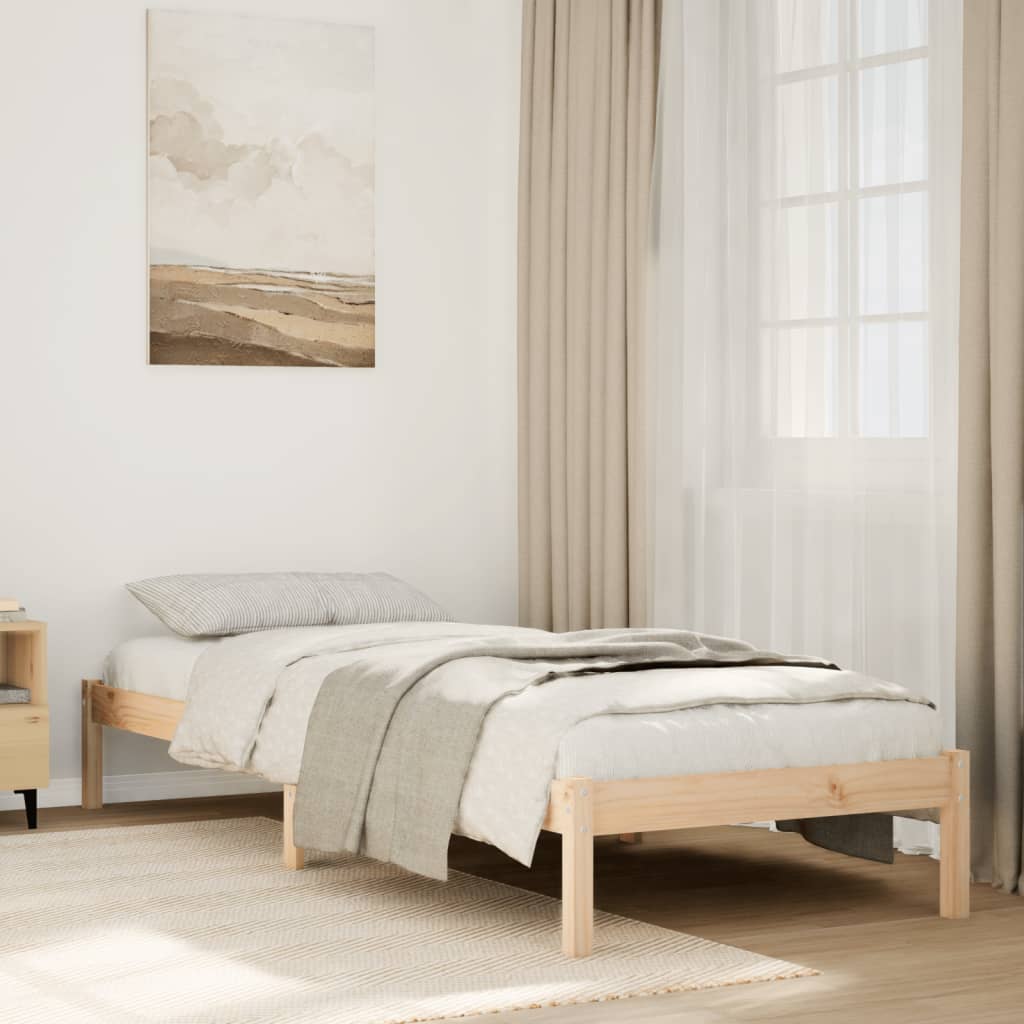 vidaXL Dłuższe łóżko bez materaca, 100x210 cm, lite drewno sosnowe