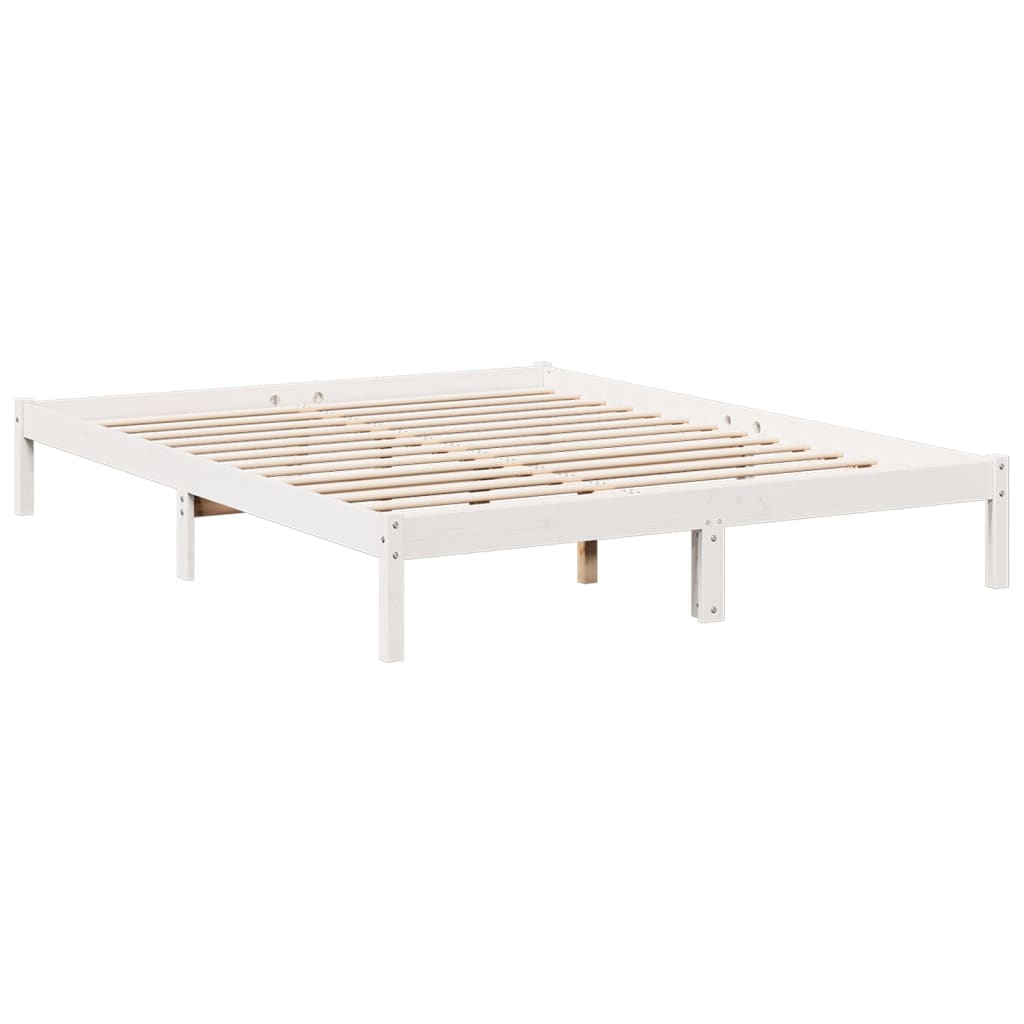 vidaXL Dłuższe łóżko bez materaca, białe, 140x210 cm, drewno sosnowe