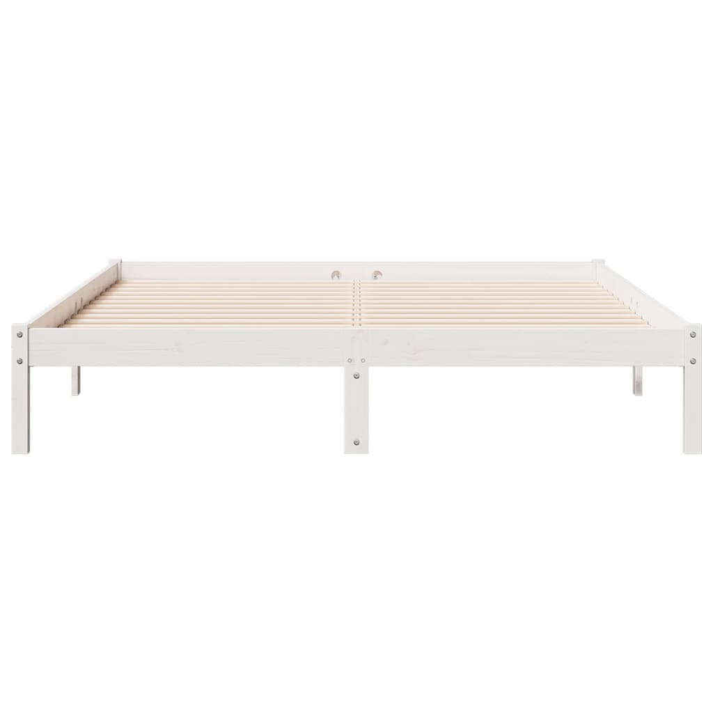vidaXL Dłuższe łóżko bez materaca, białe, 160x210 cm, drewno sosnowe