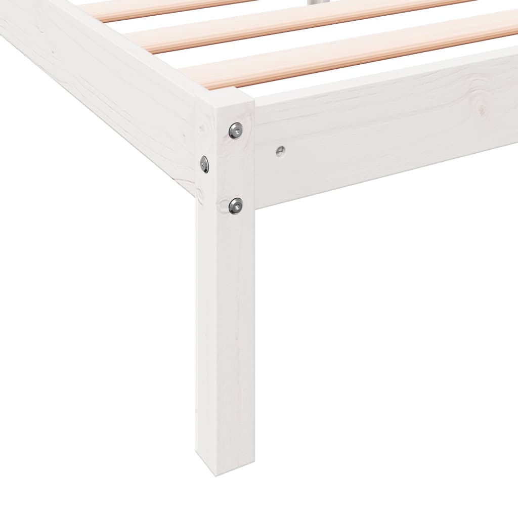vidaXL Dłuższe łóżko bez materaca, białe, 160x210 cm, drewno sosnowe