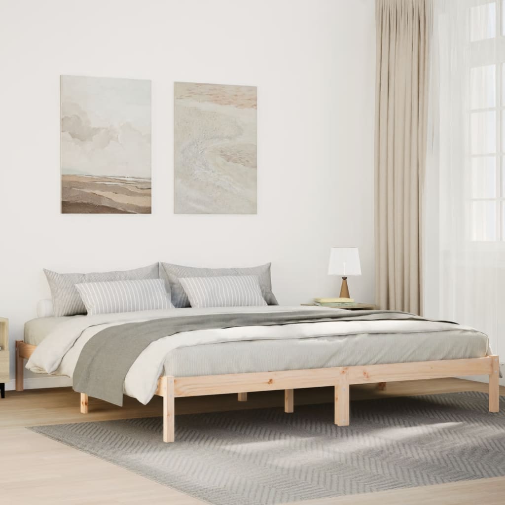 vidaXL Dłuższe łóżko bez materaca, 180x210 cm, lite drewno sosnowe