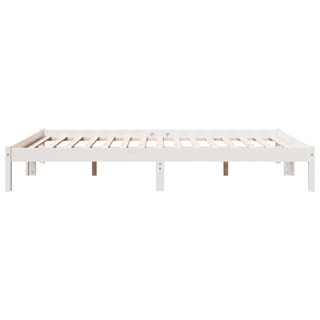 vidaXL Dłuższe łóżko bez materaca, białe, 140x220 cm, drewno sosnowe