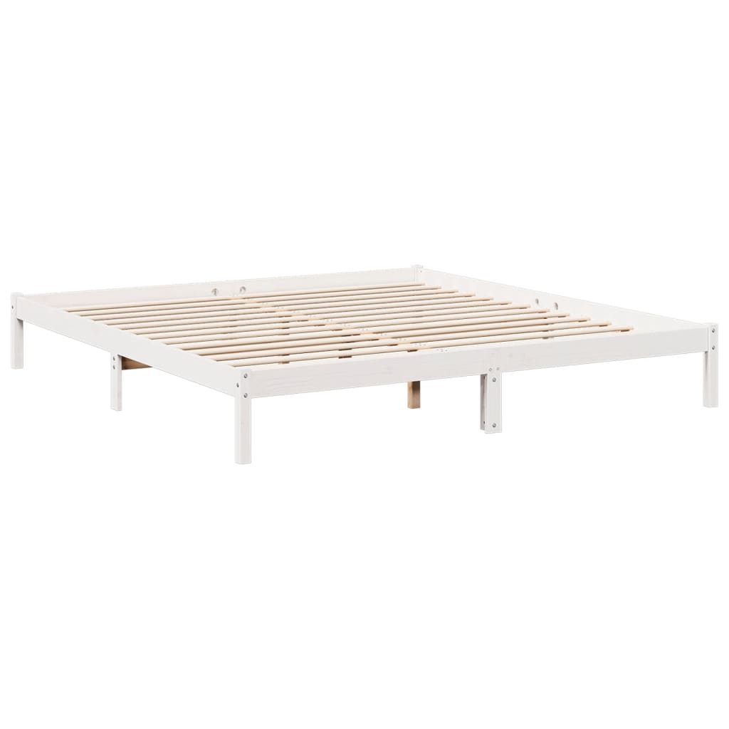 vidaXL Dłuższe łóżko bez materaca, białe, 180x220 cm, drewno sosnowe