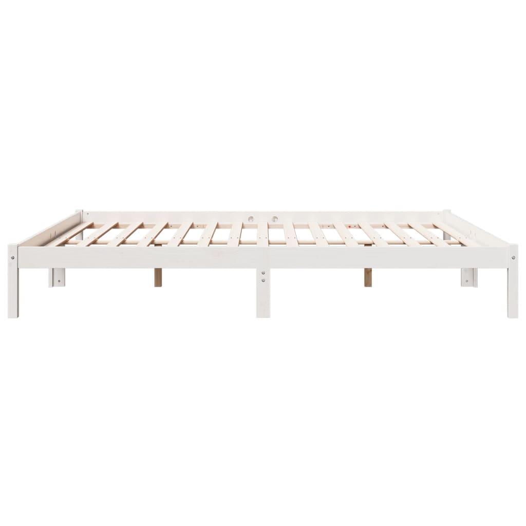 vidaXL Dłuższe łóżko bez materaca, białe, 180x220 cm, drewno sosnowe
