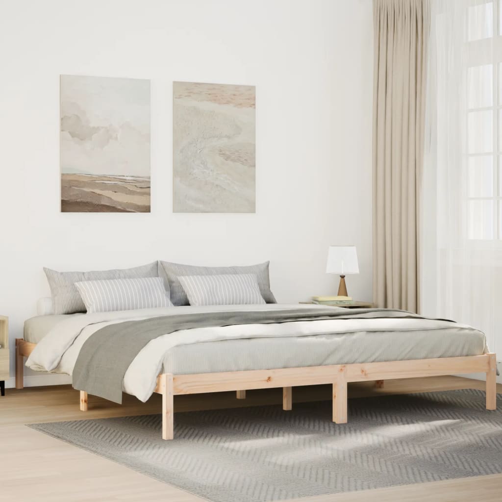 vidaXL Dłuższe łóżko bez materaca, 200x220 cm, lite drewno sosnowe
