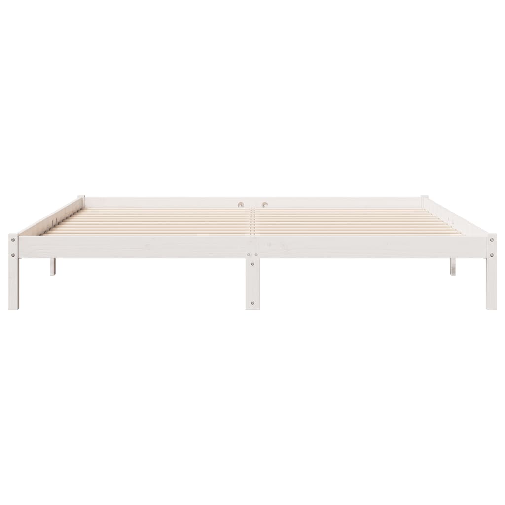vidaXL Dłuższe łóżko bez materaca, białe, 200x220 cm, drewno sosnowe