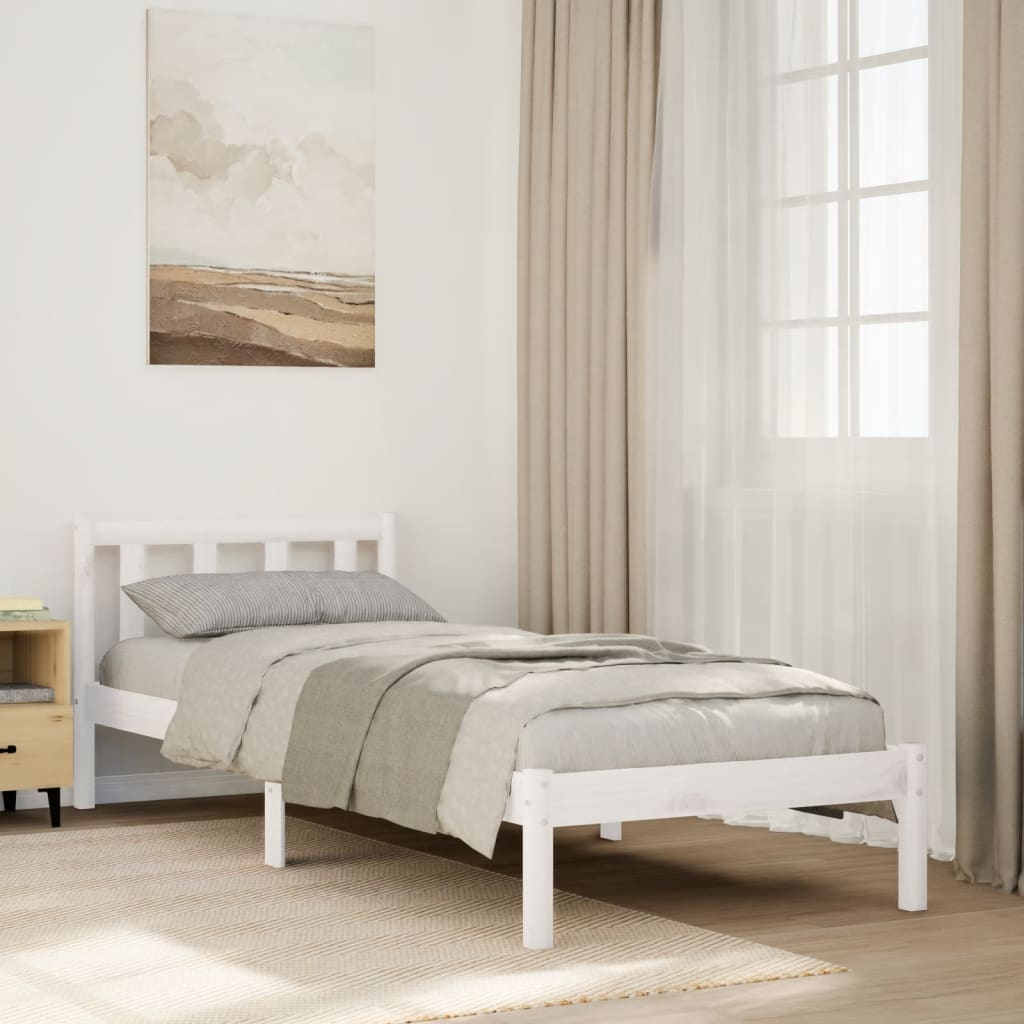 vidaXL Dłuższe łóżko bez materaca, białe, 80x210 cm, drewno sosnowe