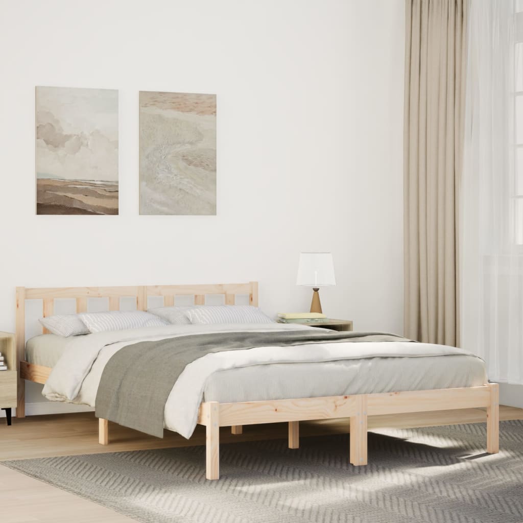 vidaXL Dłuższe łóżko bez materaca, 140x210 cm, lite drewno sosnowe
