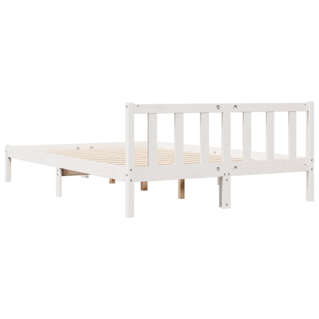 vidaXL Dłuższe łóżko bez materaca, białe, 140x210 cm, drewno sosnowe