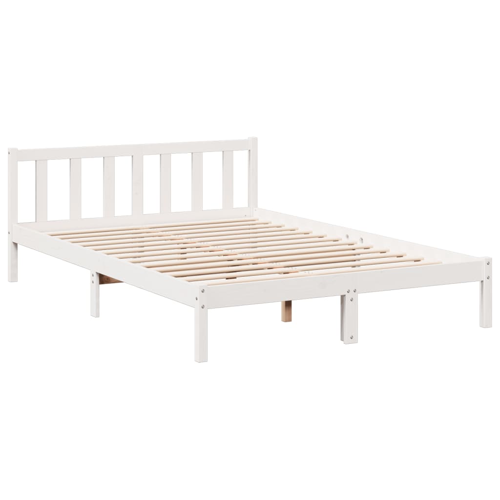 vidaXL Dłuższe łóżko bez materaca, białe, 160x210 cm, drewno sosnowe